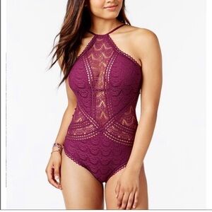 Becca Prarie Rose Crochet One-Piece Swimsuit